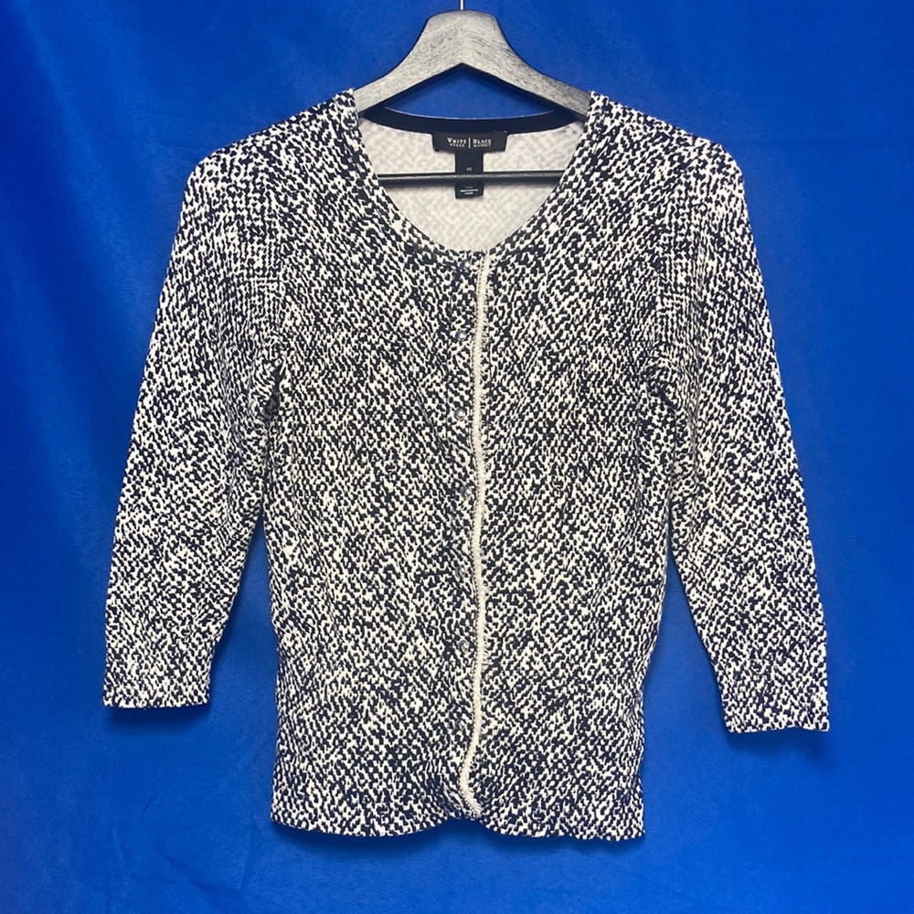 White House Black Market Black and White Cardigan